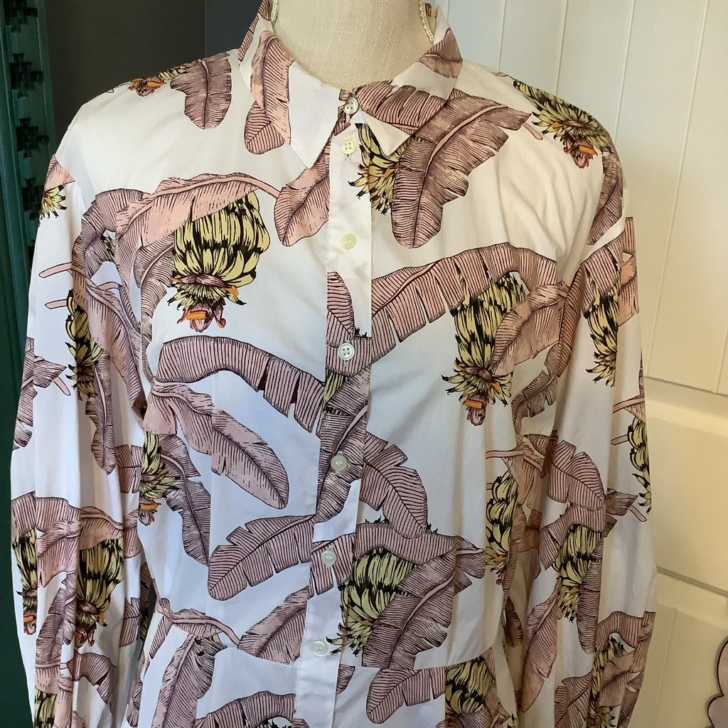 Nwt Desmond & Dempsey X H&M Pink Floral Shirt Dress — image 2 of 8